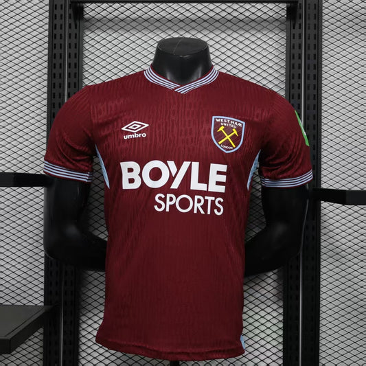 West Ham 25/26 Season Home Jersey With Name